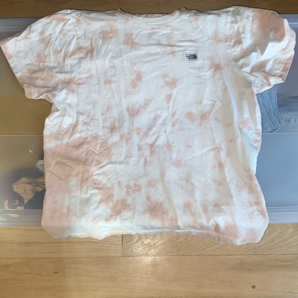 North Face Tee Shirt, Pink and White tie dye